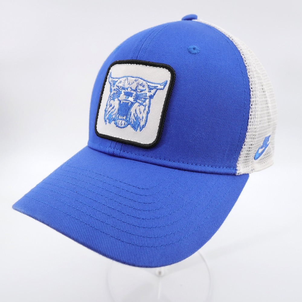 Nike UK Wildcat Patch Trucker Snapback Hat Blue White Kentucky Mens Medium Large